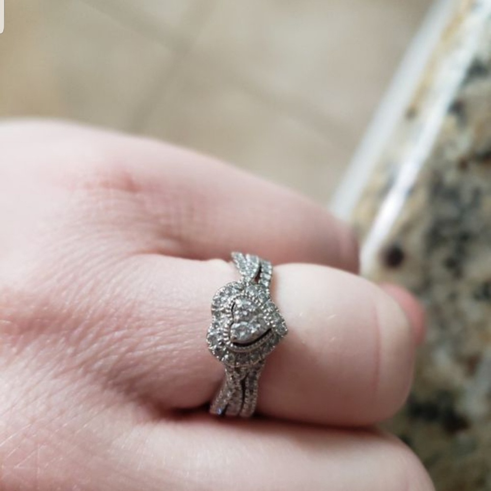 diamond bridal set heart shape